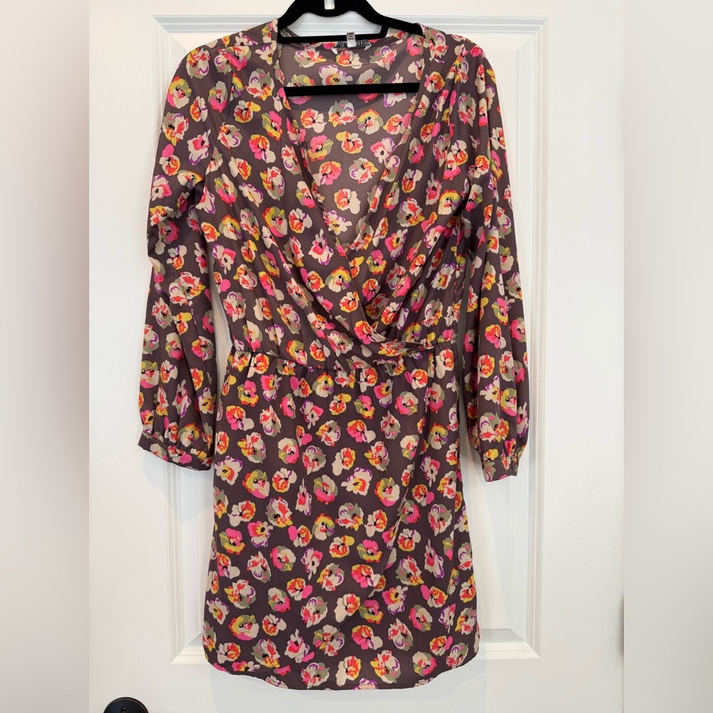 Collective Concepts Multicolor Floral Long Sleeve Dress